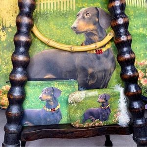 Dachshund!!!  3 piece set, bamboo handles on bag
